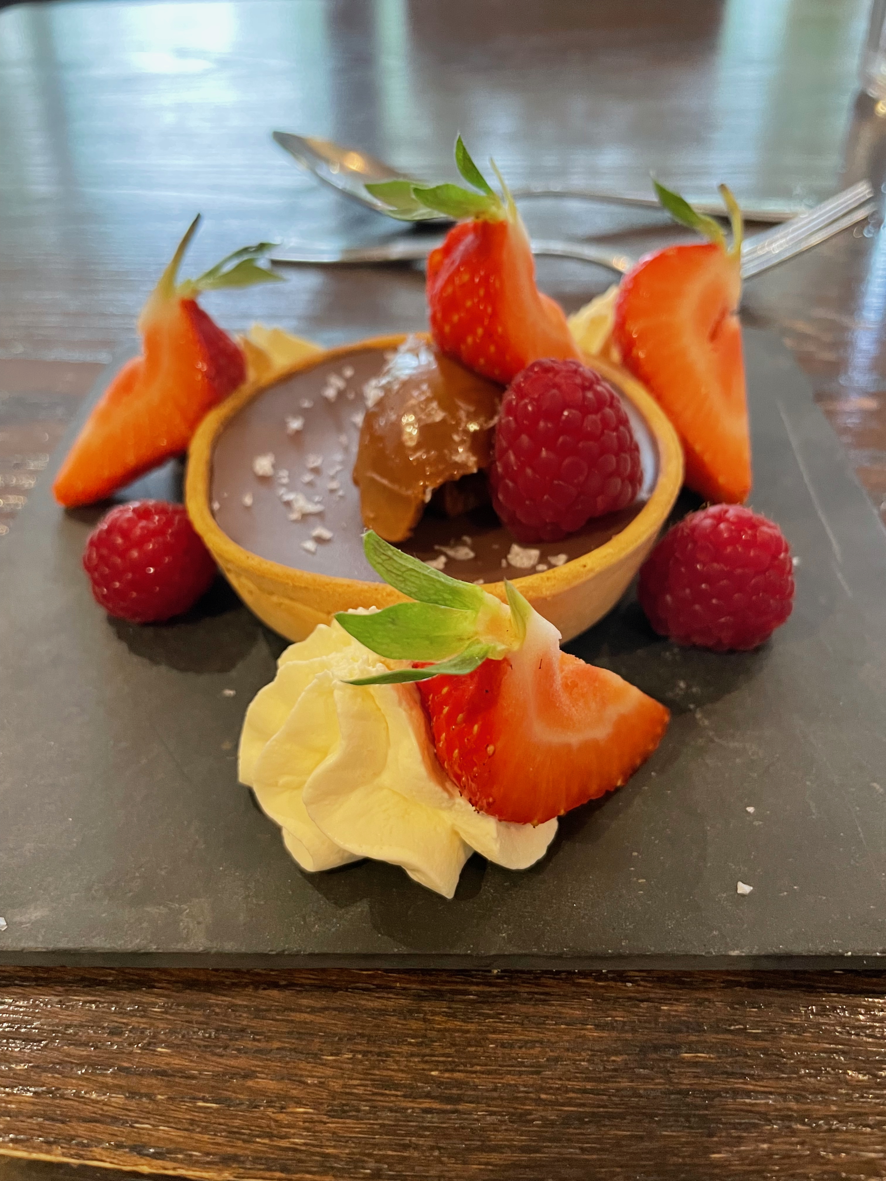 GF chocolate tart at Browns Restaurant