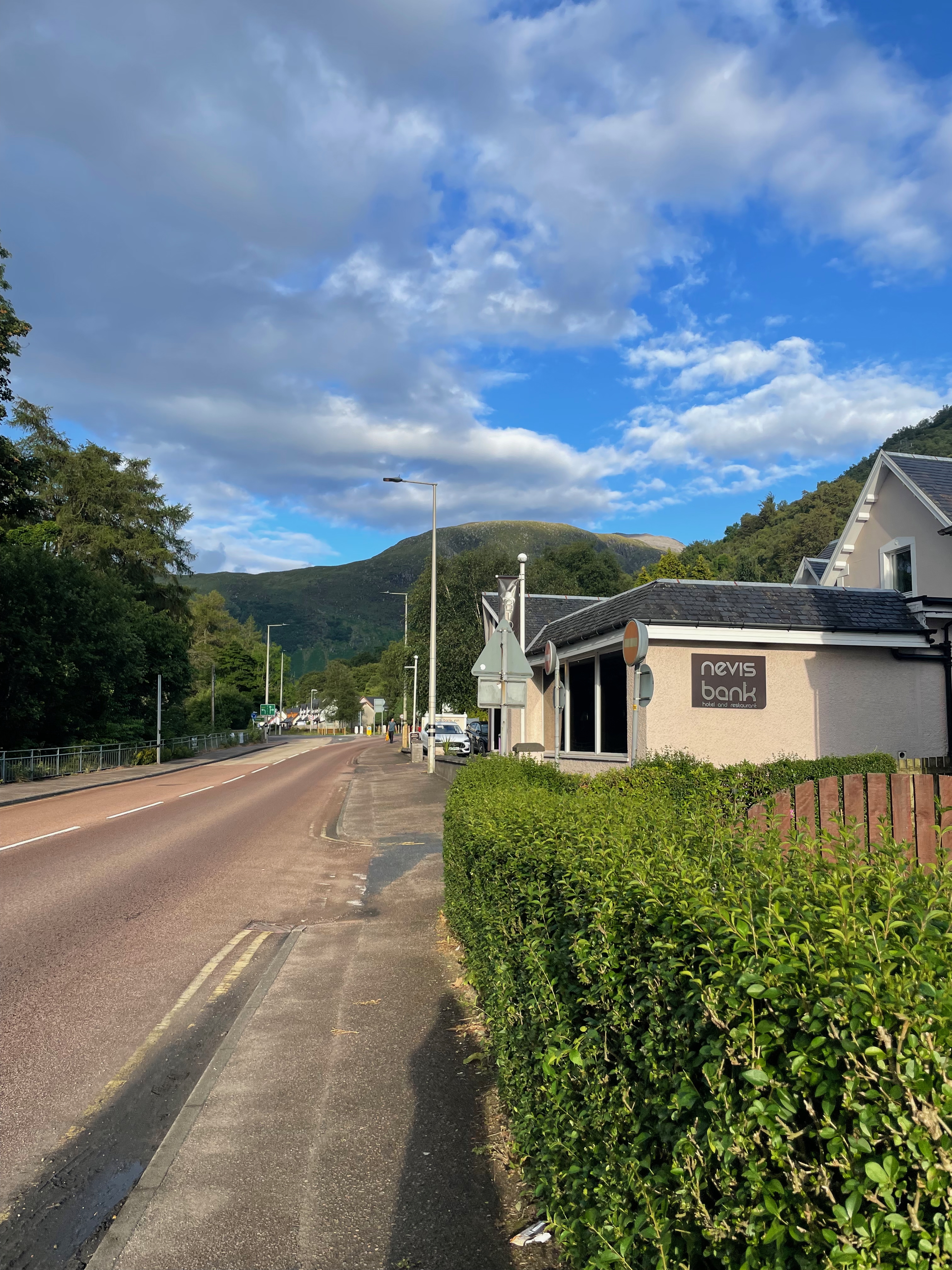 View of Ben Nevis from Nevis Bank Inn