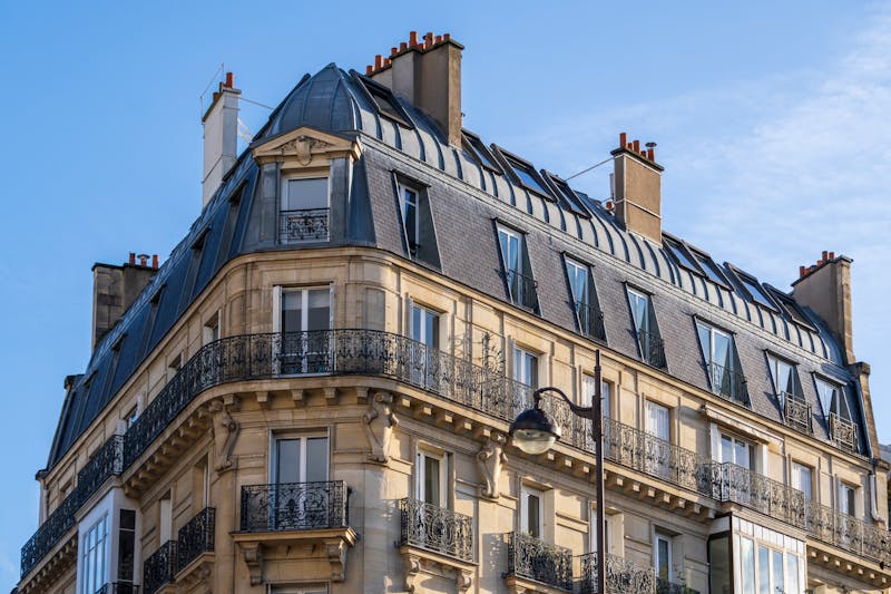 Elegant Haussmann building in Paris