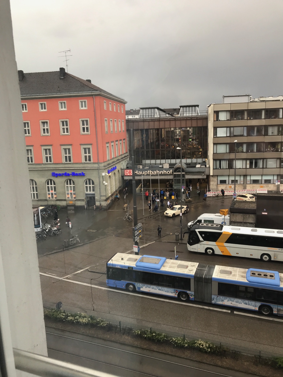 View of Munich Hauptbahnhof from Eden Hotel Wolff