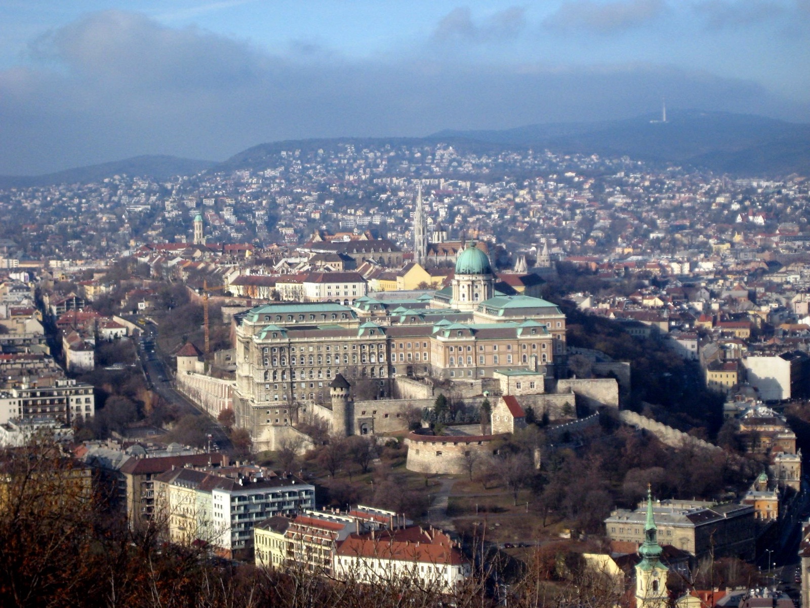 Castle Hill and Buda Castle from above