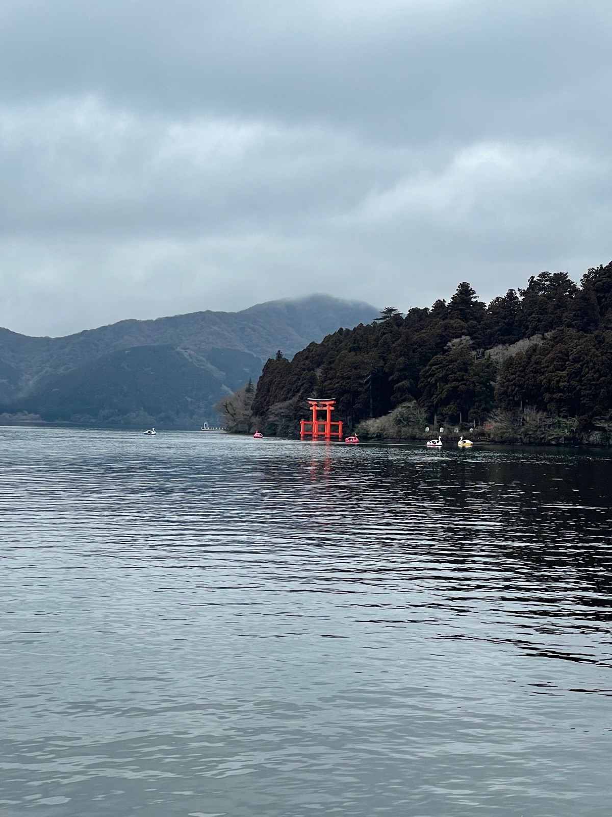 Hakone Shrine torii gate in Lake Ashi