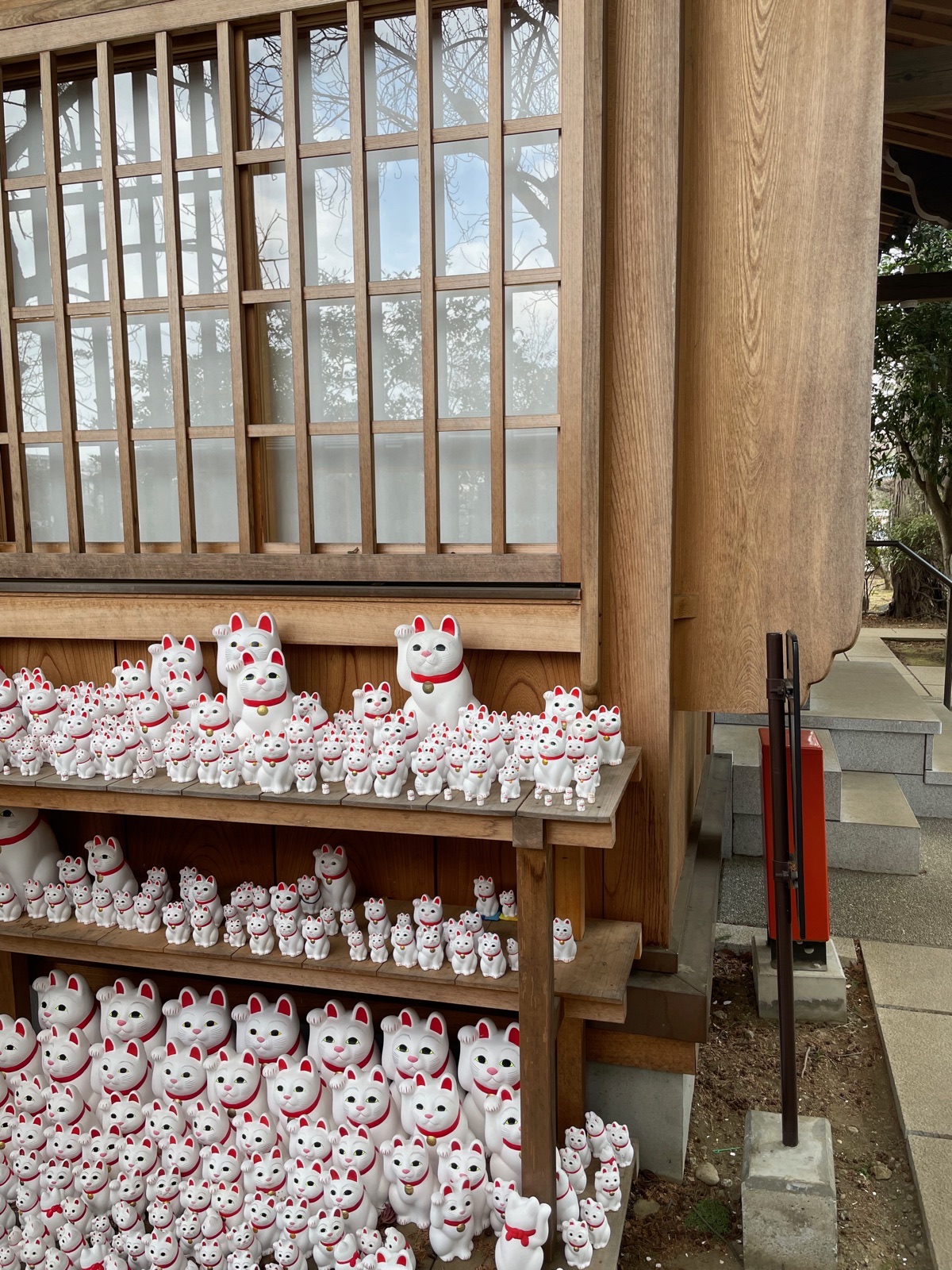 Maneki-neko figurines at Gōtokuji Temple