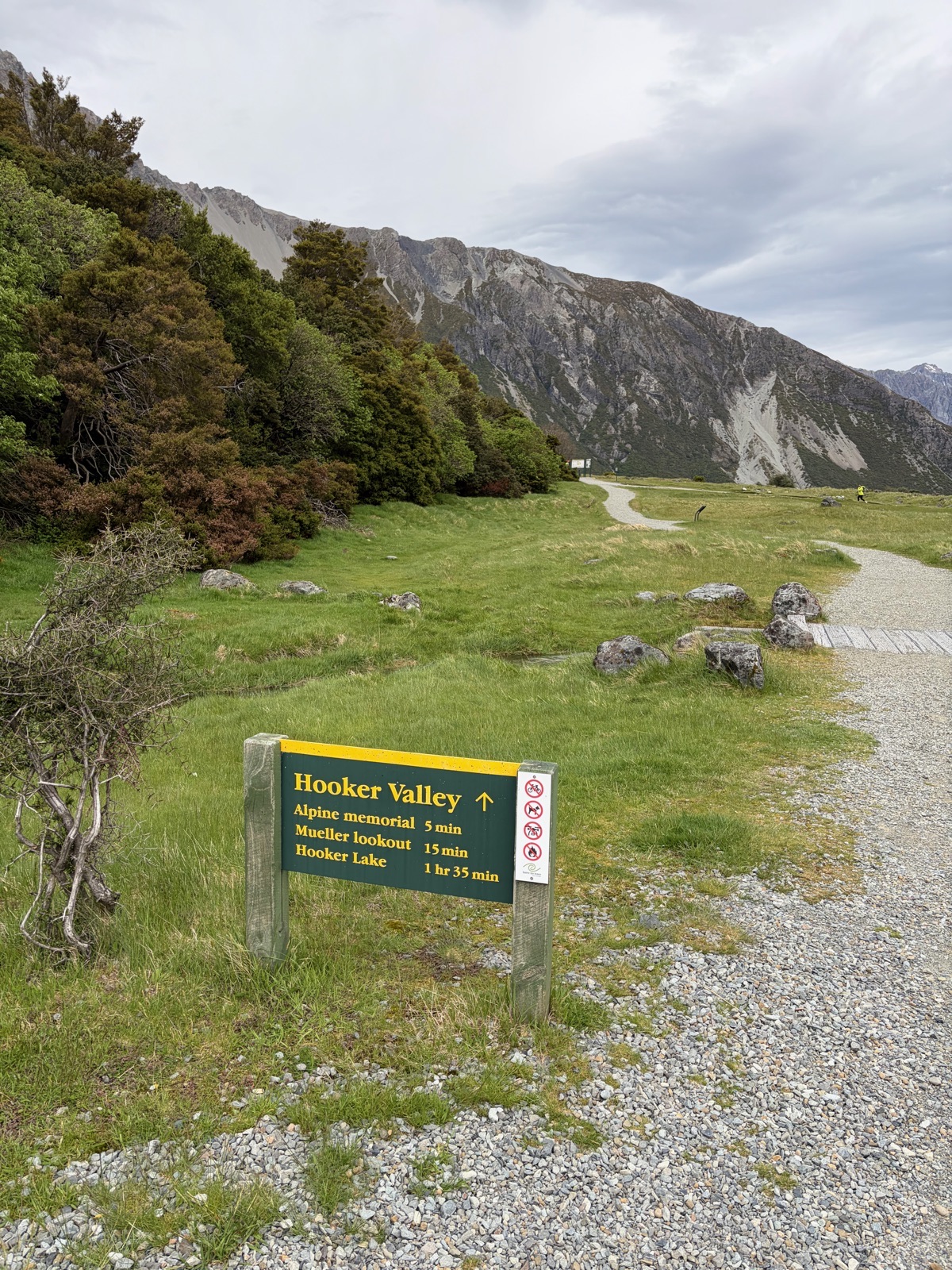 Hooker Valley Track sign