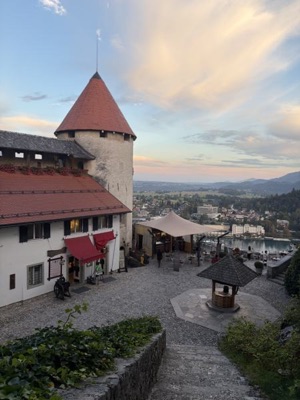 Courtyard and tower at Bled Castle