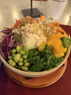 Trout poke bowl at Spica