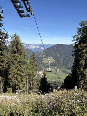 View from the Vitranc 2 chairlift above Kranjska Gora