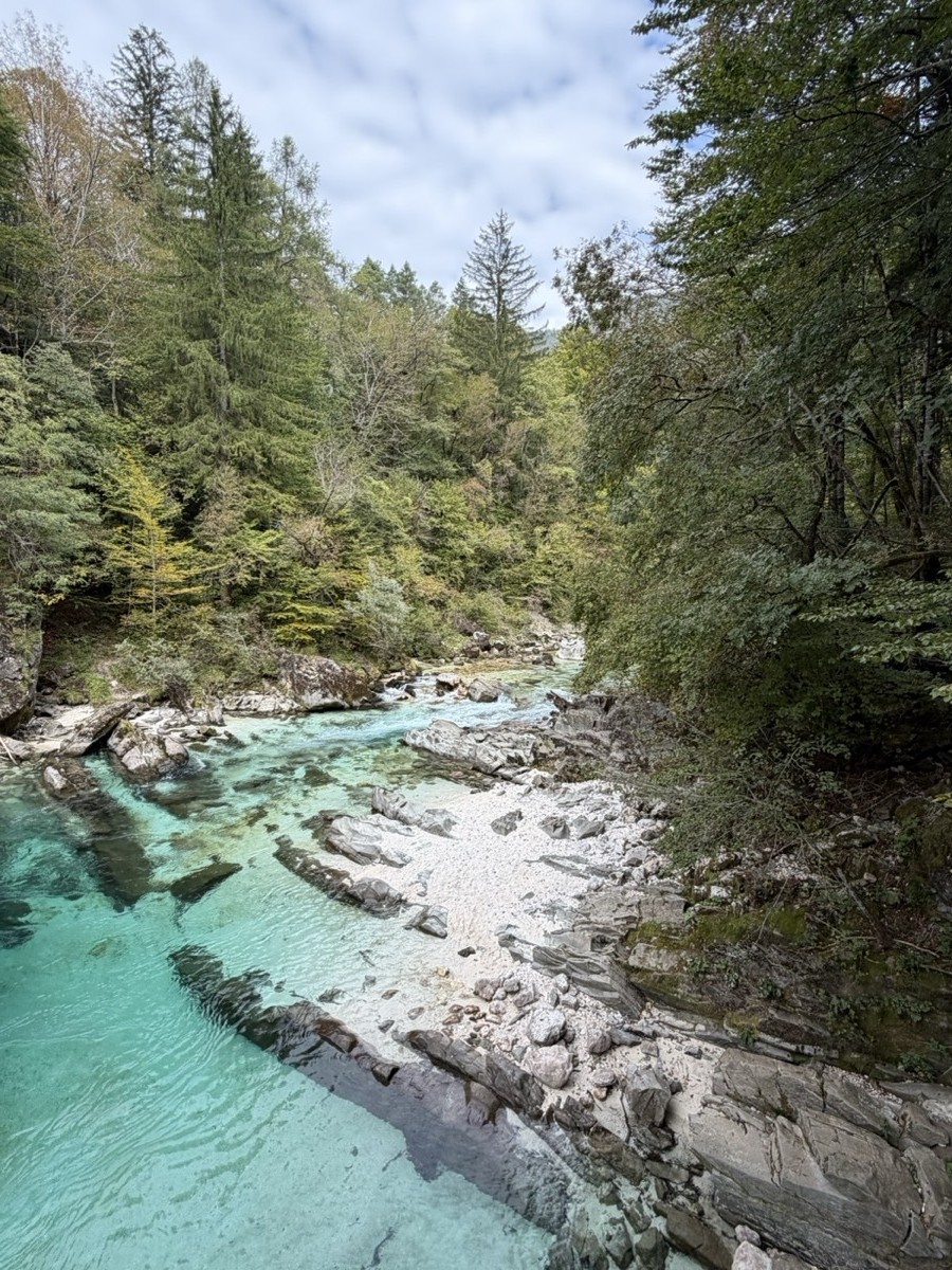 Turquoise Soča water near Bovec
