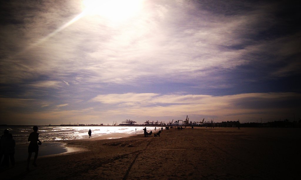 Malvarrosa Beach promenade in Valencia