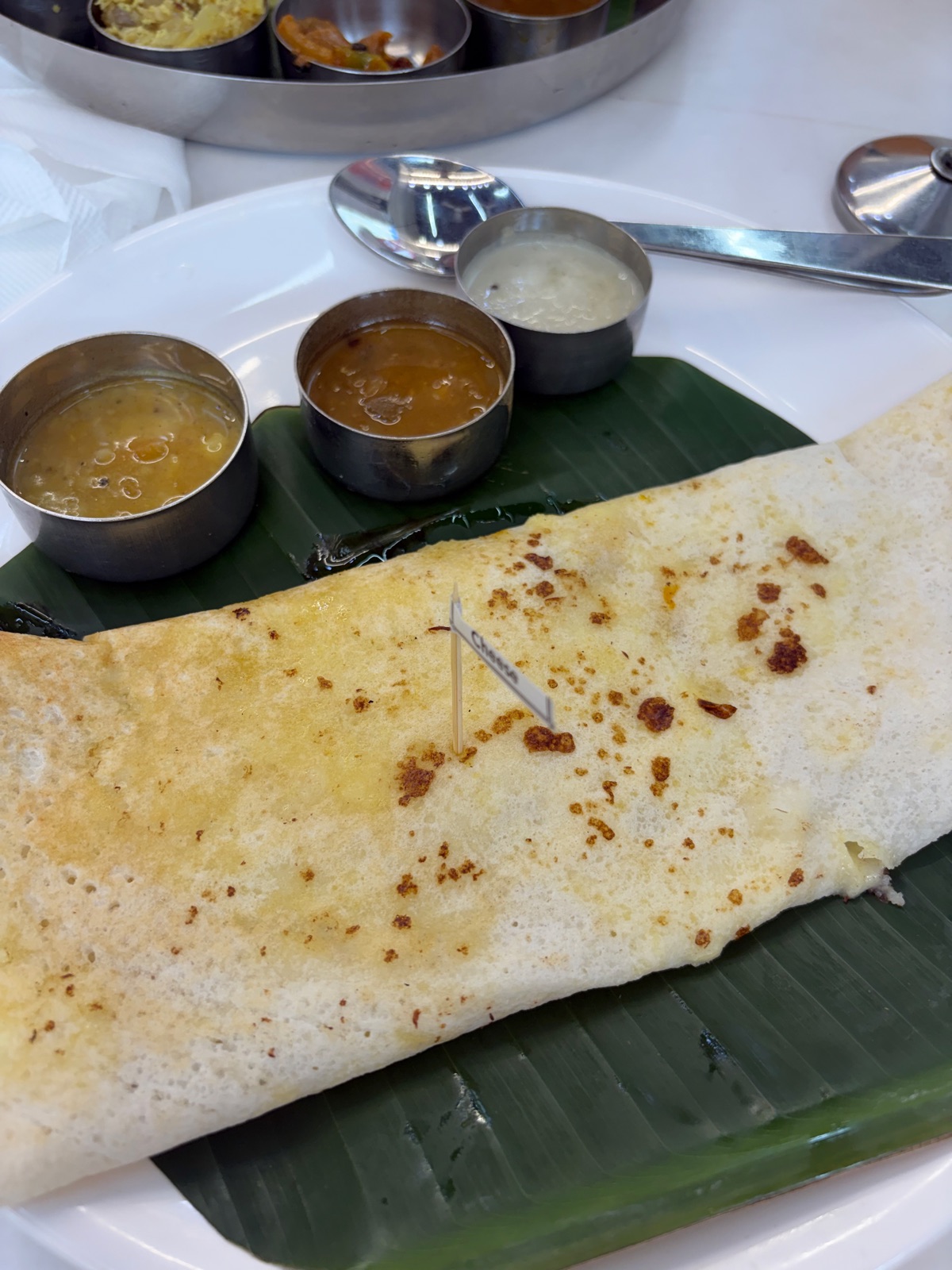 Cheese dosa at Balaji Dosai